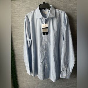 Perry Ellis Light Blue Micro-Check Dress Shirt